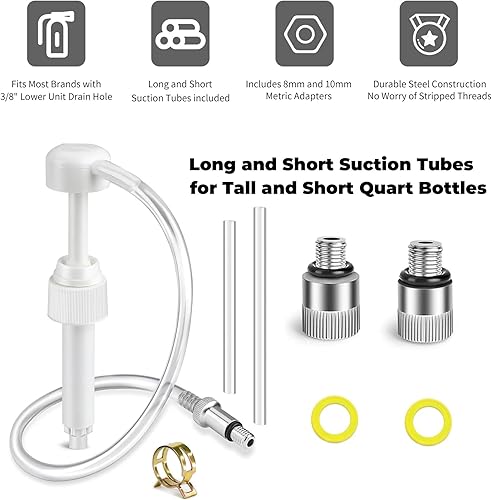 Miniatura 3 de Bomba de aceite lubricante de engranajes de unidad inferior para barco compatible con Mercury Yamaha Honda Suzuki Evinrude Marine Outboard y