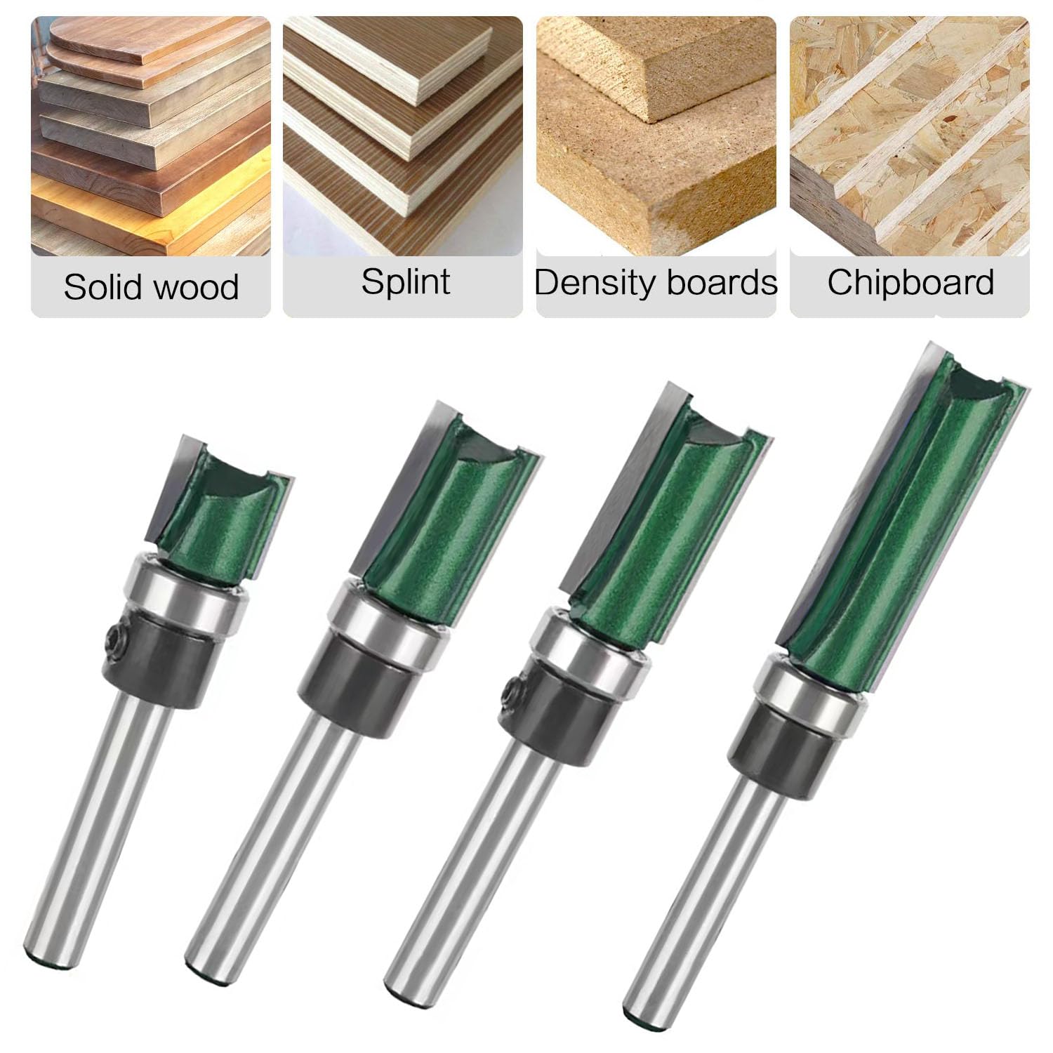 Router Bit Set - 4 Flush Trim Bits -5
