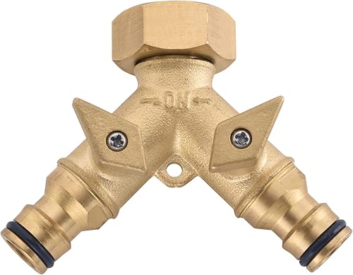 never break NPT34 - Válvula desviadora de latón macizo de cobre de dos salidas, conector rápido de grifo de latón resistente de 2 vías, conector de