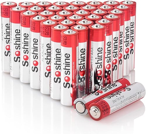 Soshine Pilas AAA - Paquete de 36 pilas alcalinas triple A, de larga duración, a prueba de fugas, baterías de 1.5 V - 5 años de vida útil