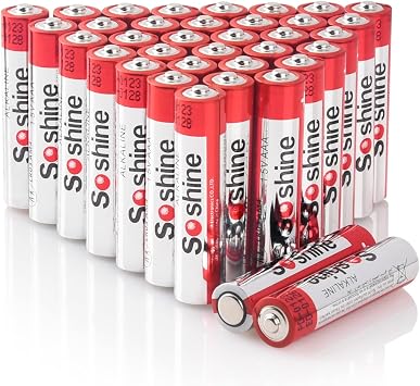بطاريات Soshine AAA 36 Pack - بطاريات Alkaline Triple A - بطاريات طويلة الأمد ، مقاومة للتسرب 1.5 فولت - مدة الصلاحية 5 سنوات