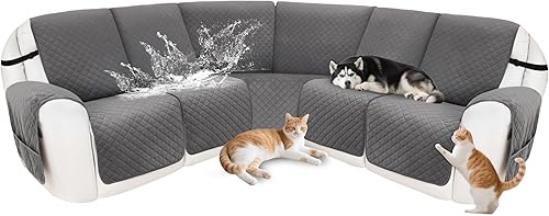 Miniatura 24 de Fundas para sofá seccional reclinable, 100% impermeables, funda para reclinable de terciopelo lavable, en forma de L, fundas para sofá reclinable