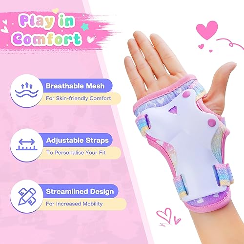 Miniatura 3 de Rodilleras para niños – Juego de rodilleras y coderas para niños pequeños de 3 a 12 años, equipo de protección para niños, patineta, bicicleta, Arco