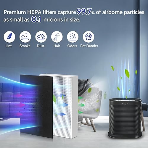 Miniatura 2 de Paquete de 6 filtros HEPA HPA300 de repuesto para purificador de aire Honeywell HPA300 compatible con filtros HPA304 HPA200 HPA3300B HPA5300,