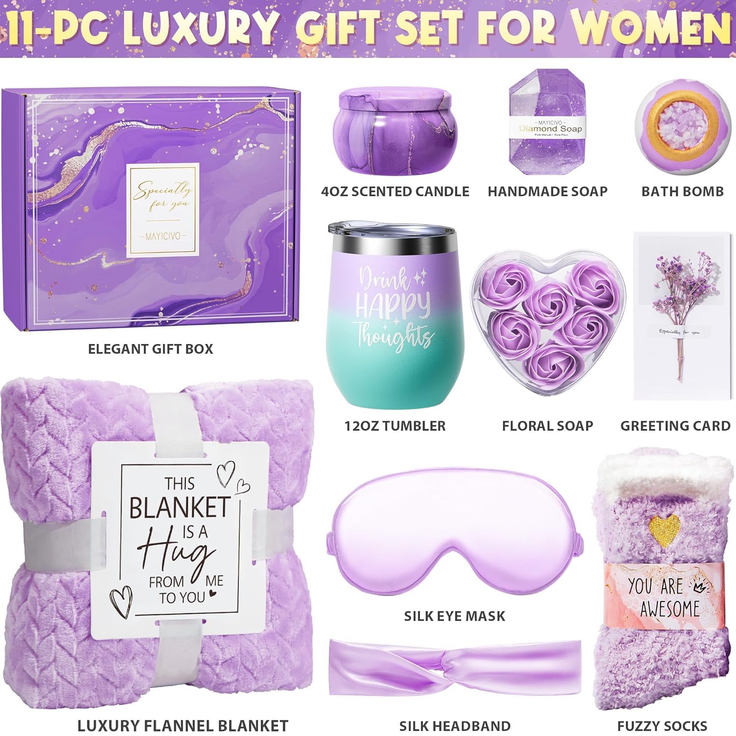Regalos de cumpleaños para mujeres, regalos de autocuidado, rosa de recuperación, cesta de regalo de spa relajante, paquete de cuidado con lujosa manta de franela, idea de regalo única para el Día de
