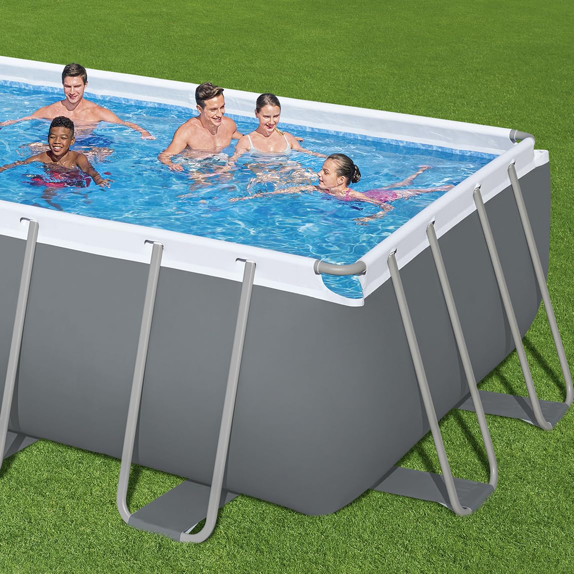 Bestway Power Steel Kit Piscine Hors Sol - 640 cm x 274 cm x 132 cm - Gris foncé