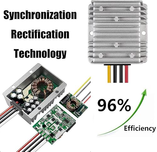 Miniatura 3 de Regulador de voltaje del convertidor DC de 36 V, 48 V a 12 V 20 A, fuente de alimentación de 360 W con fusible, reductor impermeable para carritos