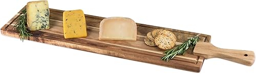 Miniatura 7 de Twine Juego de cuchillos de bambú de cuatro piezas, tablas de queso de madera, natural, 10162