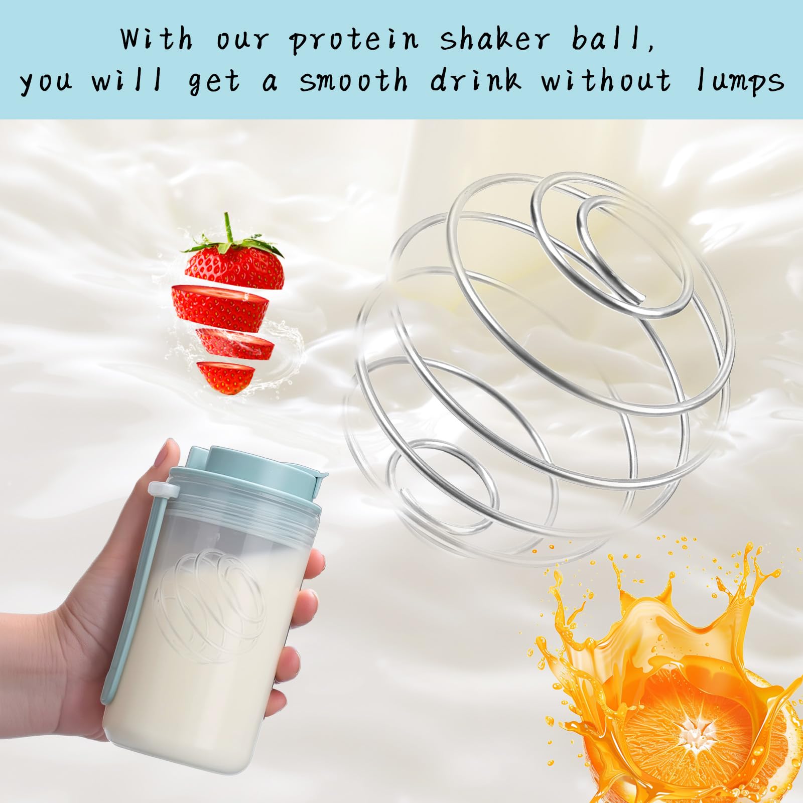 Shaker Ball shaker Ball shaker Ball shaker Ball shaker Ball Metal Mixer Bottle Typ Kulki Blender Sport i Fitness Protein Shaker do napojów mieszanych białkiem (3 rozmiary)