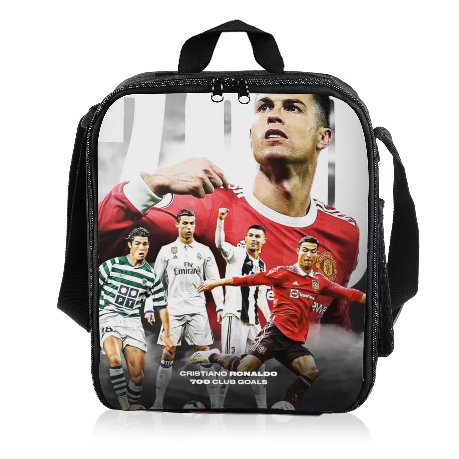 NTGFU Lunch Bags1 with Star Player Print，Reusable and Insulated Lunch Box Kids,Adjustable Shoulder Straps Suitable for Boys, Girls & Teenager for School, Picnics & Outdoor Activities