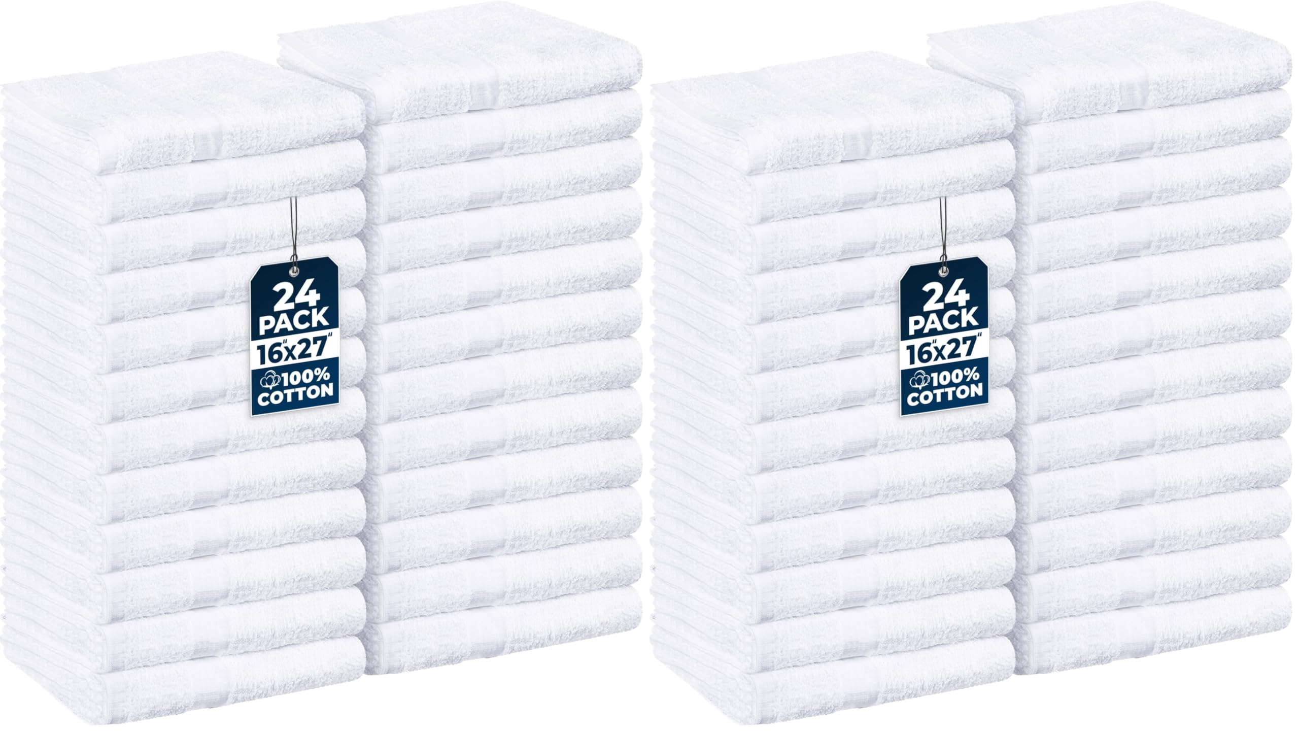 Utopia Towels, Salon Towel, Pack of 48, 16 by 27 Inches, Highly Absorbent Cotton Towels for Hand, Gym, Beauty, Spa, and Home Hair Care, White