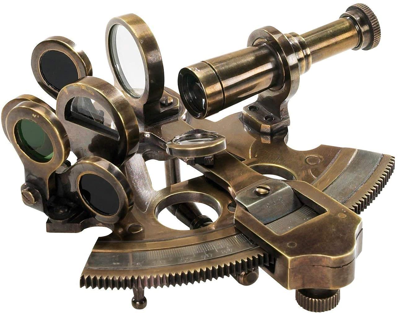 Messing nautischer Sextant J Scott London Vintage Antik Astrolabe Schiff Navigation Instrument himmlisch & nautisch Sextant mit zwei extra Sichtteleskop/strolable Sextant Werkzeug
