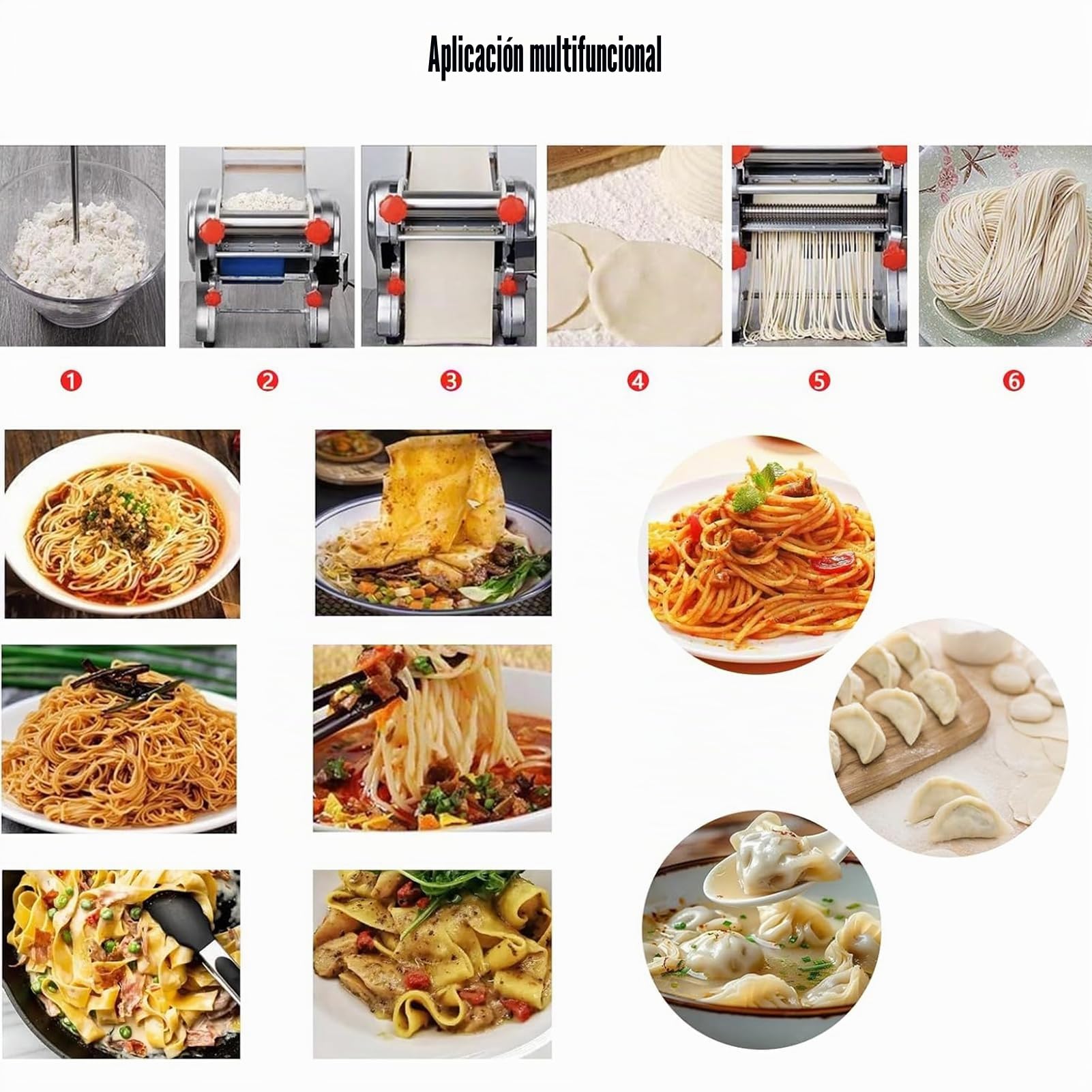 Laminadora De Masa Eléctrica 550W, Máquina Automática para Hacer Pasta Fresca, Uso Comercial Y Hogar, Fideos, Ramen, Lasaña Y Bolas De Masa Hervida Casera