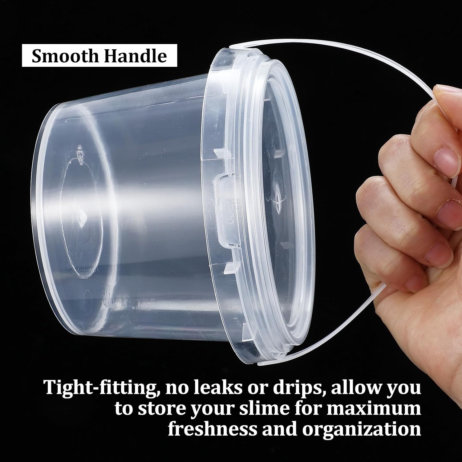 35 PCS 16 oz Slime Containers with Lids and Handles, Plastic 500ml Storage Bucket Containers, Clear Slime Storage Cas