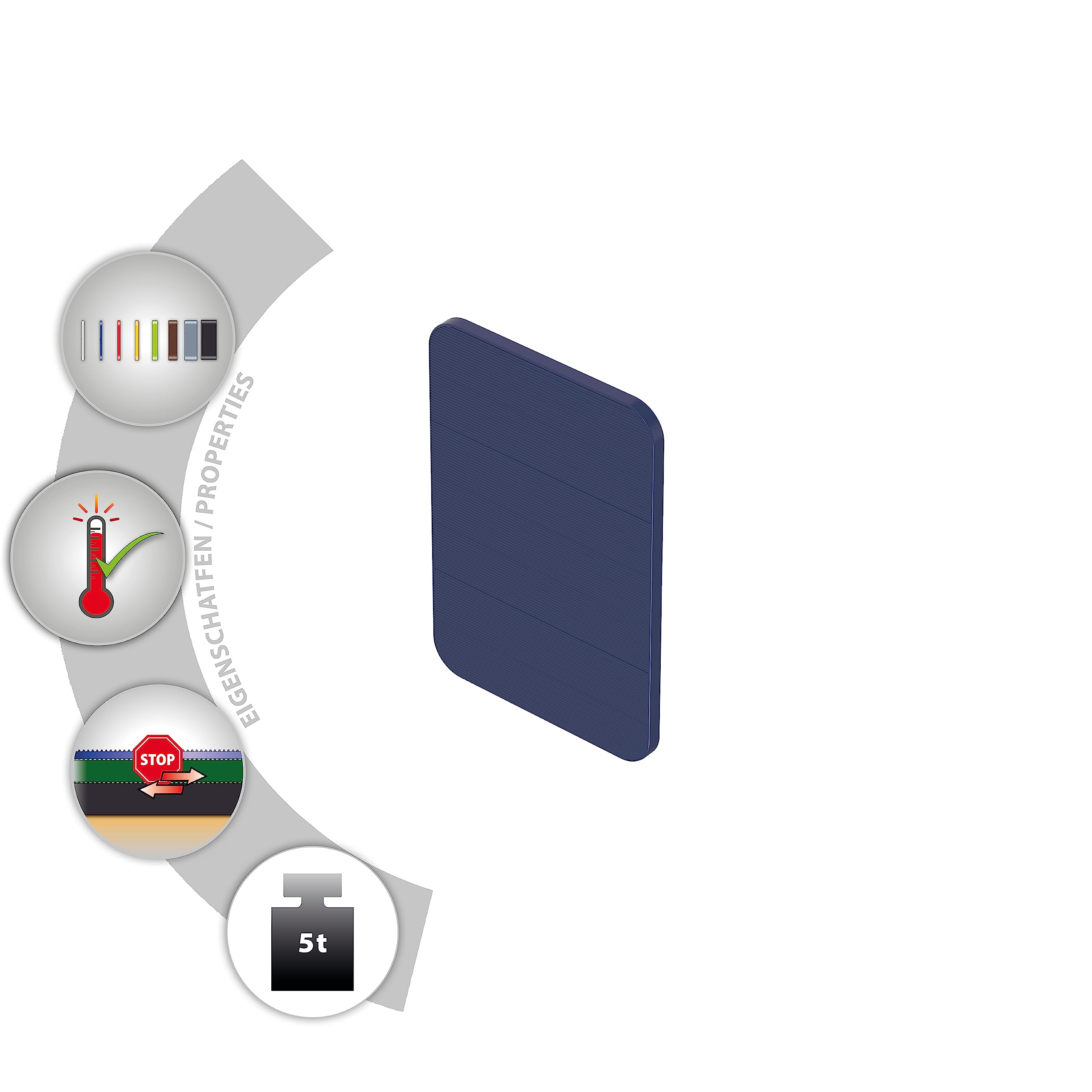 TOX Distance Allround Plaques de calage, plaques de compensation en plastique, charge admissible jusqu'à 5 tonnes, polypropylène, 60 x 40 x 2 mm, 1 sachet, 25 pièces, 065600107