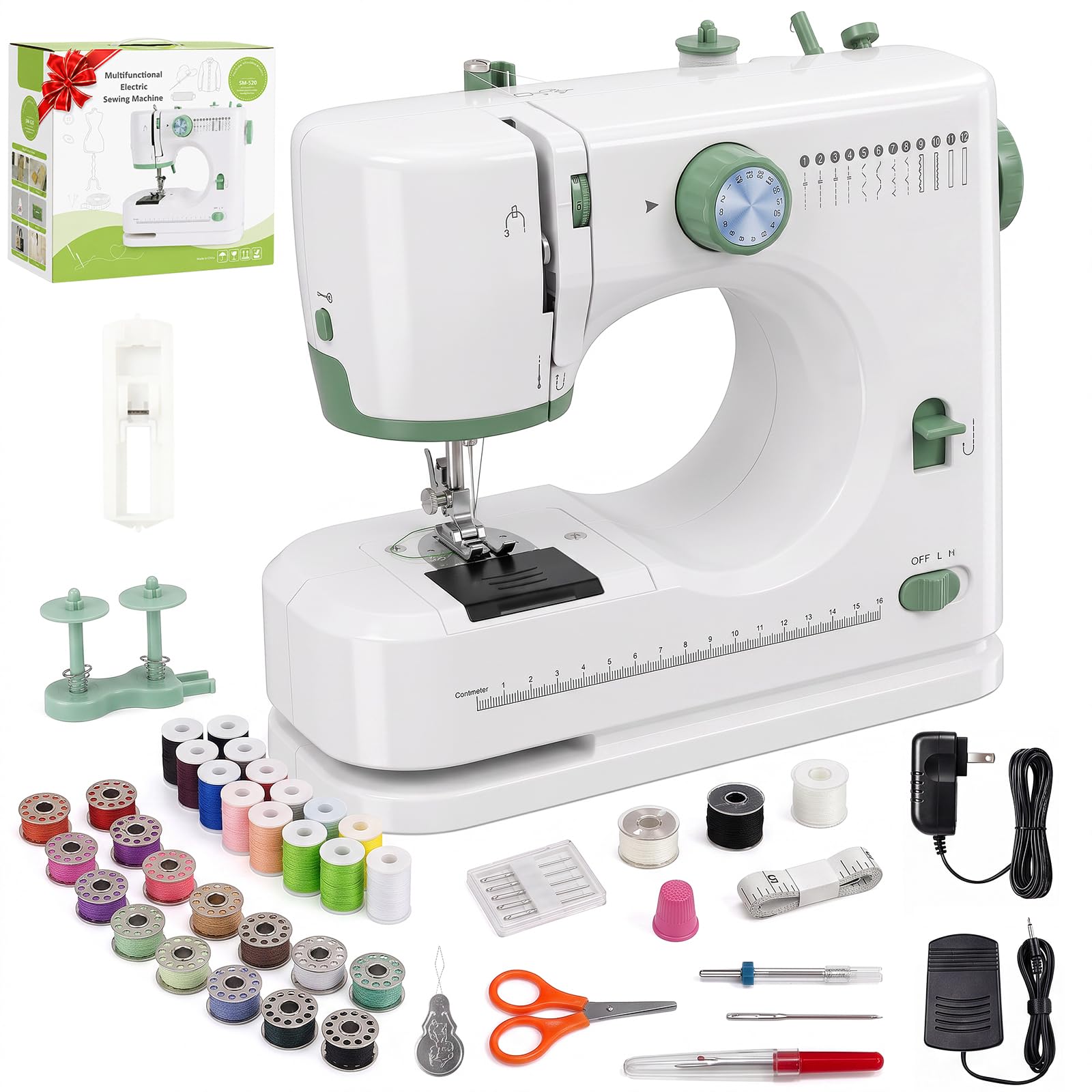 Máquina de Coser Principiantes 12 Programas de Puntadas con Kit de Costura