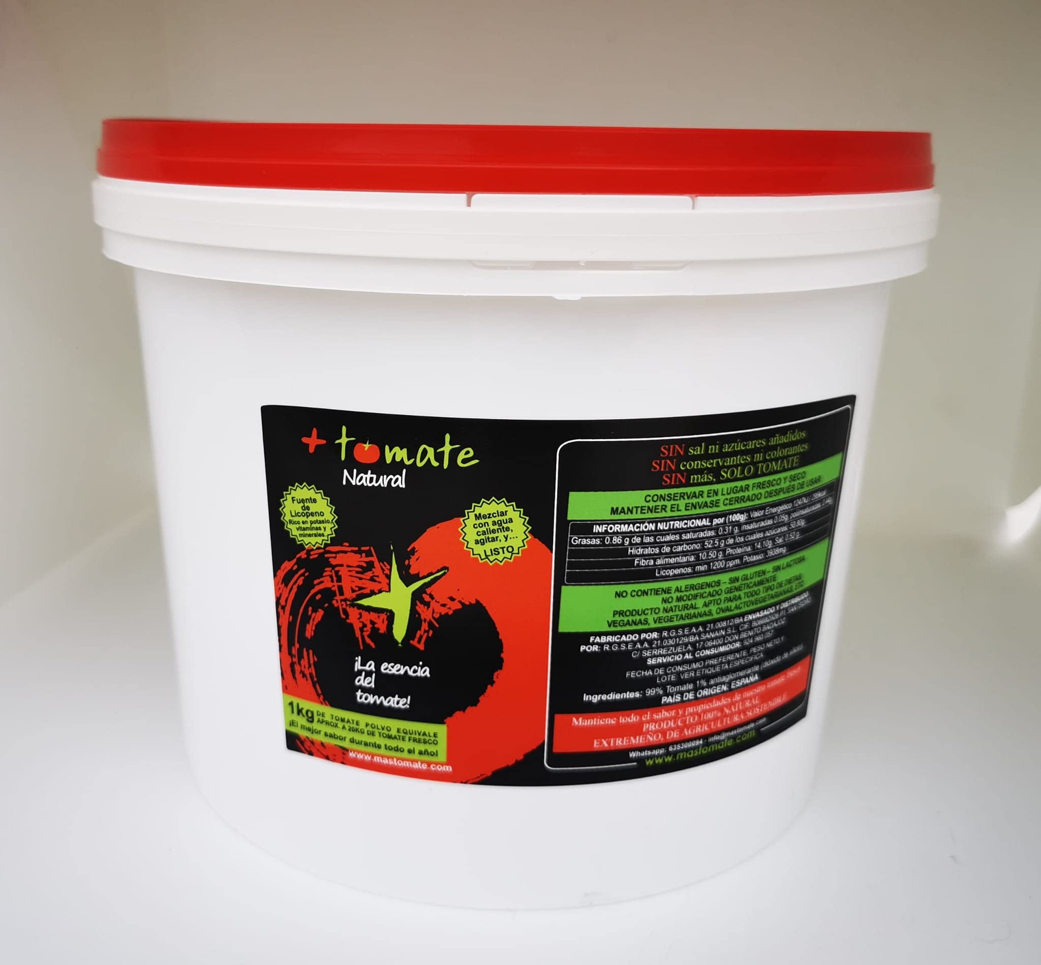 Tomate En Polvo Deshidratado | 3,5Kg | Sin Sal Añadida Gluten Colorantes o Lactosa | Origen Extremadura | La Verdura y Fruta Deshidratada es Apta Para Guisos Salsas Pizzas Zumos