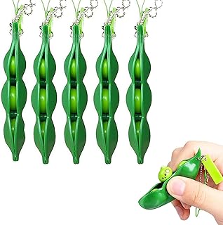 سلسلة مفاتيح لتخفيف التوتر بدلاية لعبة فيدجيت بتصميم بازلاء إسفنجية للضغط عليها لتخفيف القلق والتوتر، 5 قطع