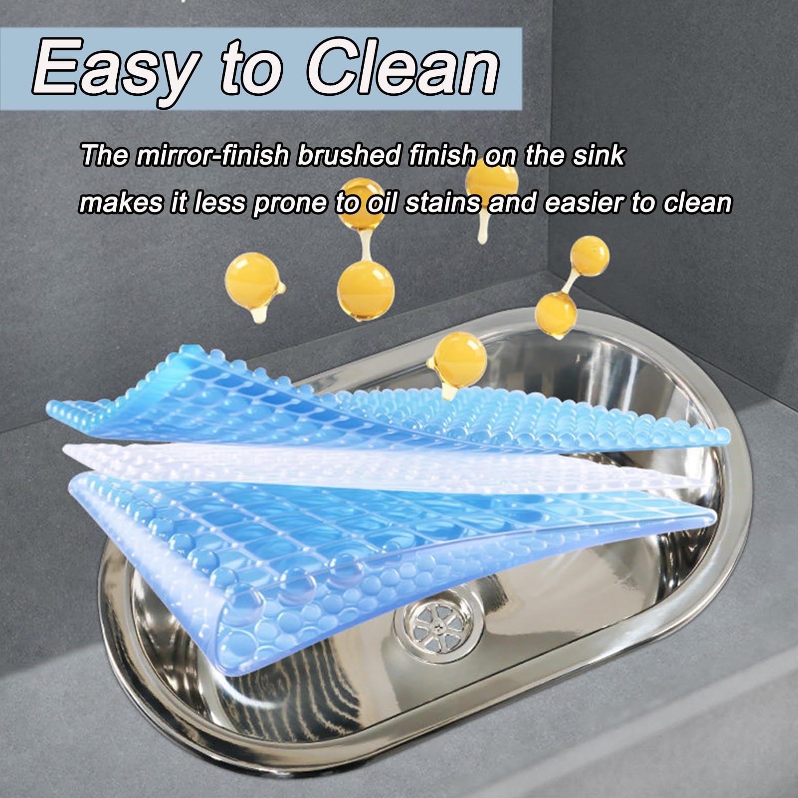 Fregadero Camper de Encastre, Lavabo Caravana Ovalado con Orificio de Drenaje de 40 mm, Acero Inoxidable, Apto para Autocaravanas y Barcos