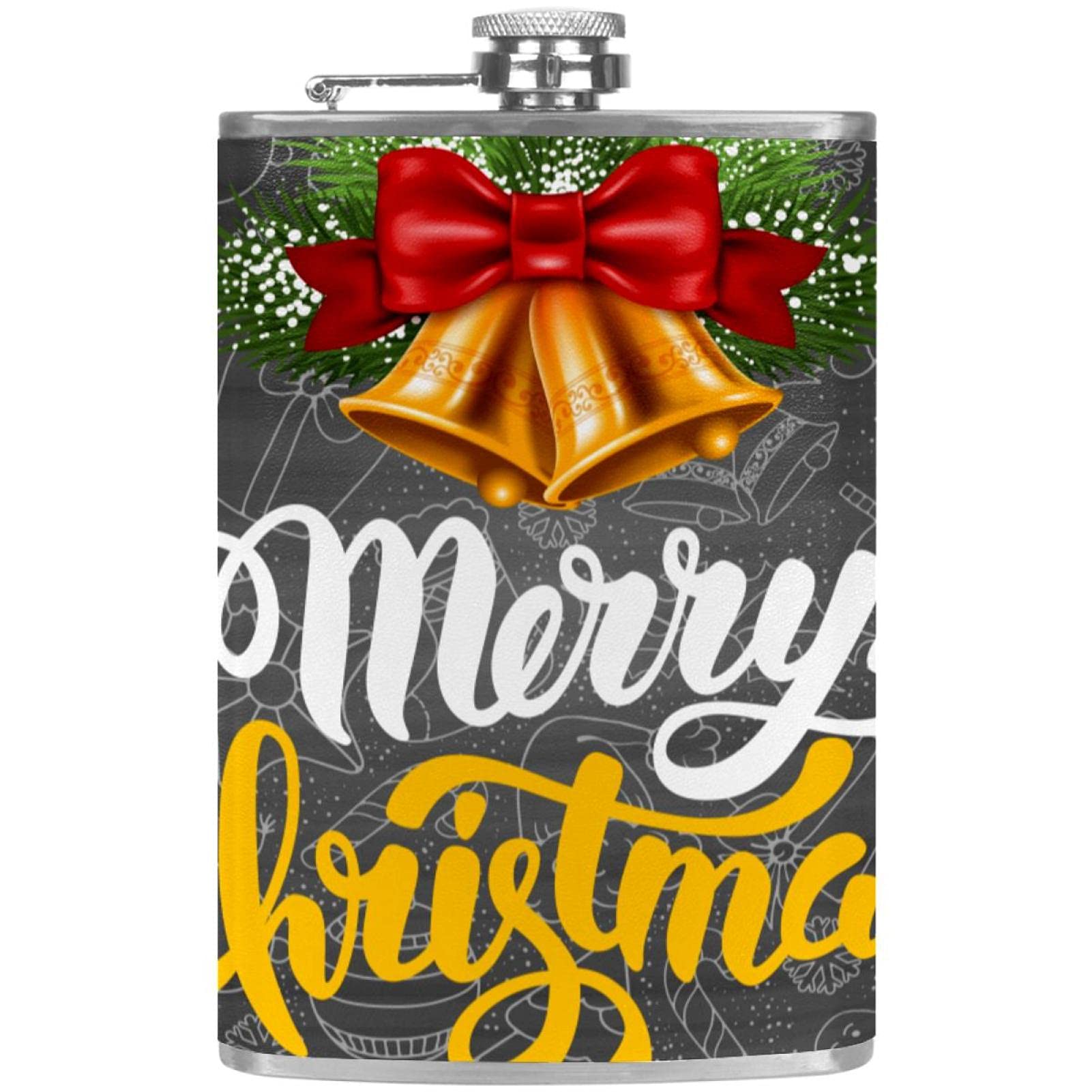Flasque à liqueur Noël noire avec entonnoir pour vos soirées camping et barbecue entre amis