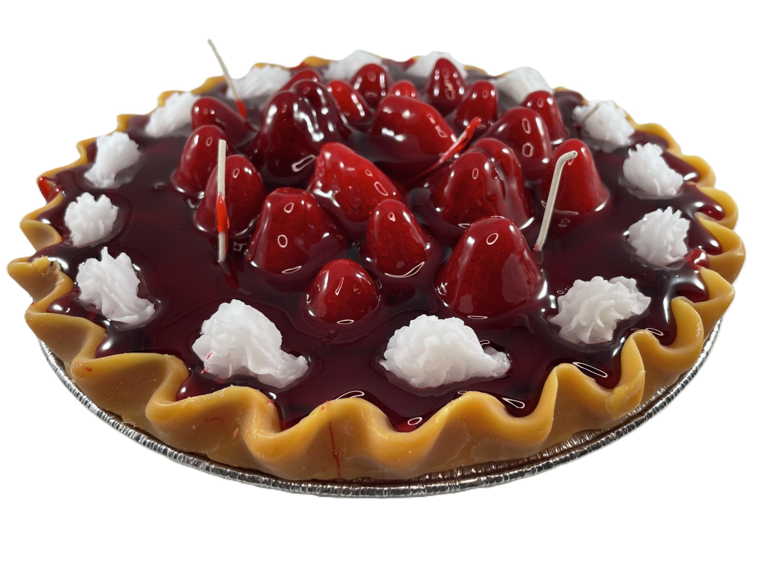 Strawberry Scented Dessert Pie Candle, 9 Inch Candle, Soy Candle, Novelty and Gifts for Women, Gifts for Grandma, Housewarming Gift