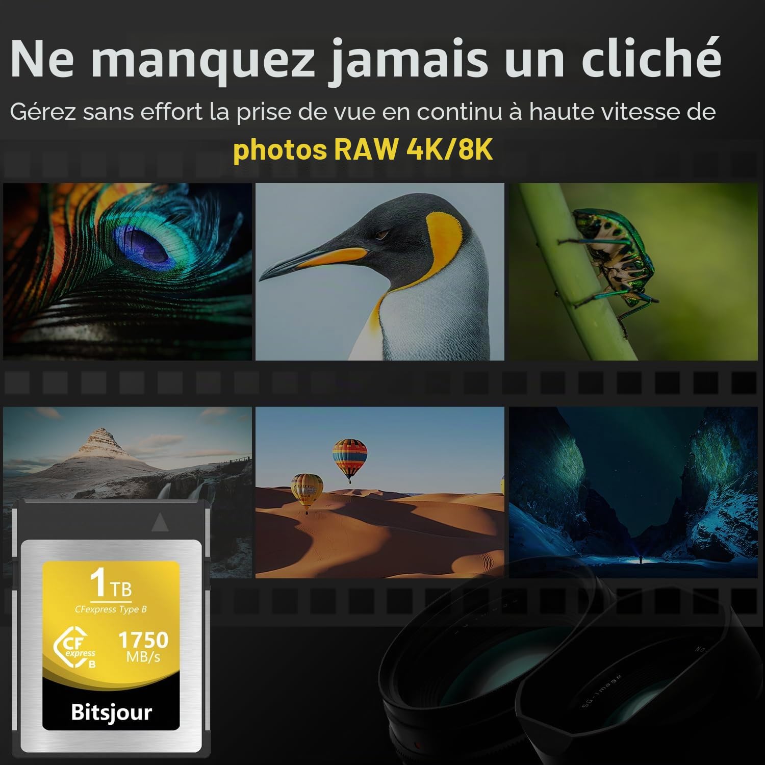 CFexpress Type B 1 to, Vidéo et Photo RAW 8K 4K Fluides, CF Express Carte Mémoire pour Appareils Photo Canon Nikon FUJIFILM Panasonic et Caméscope