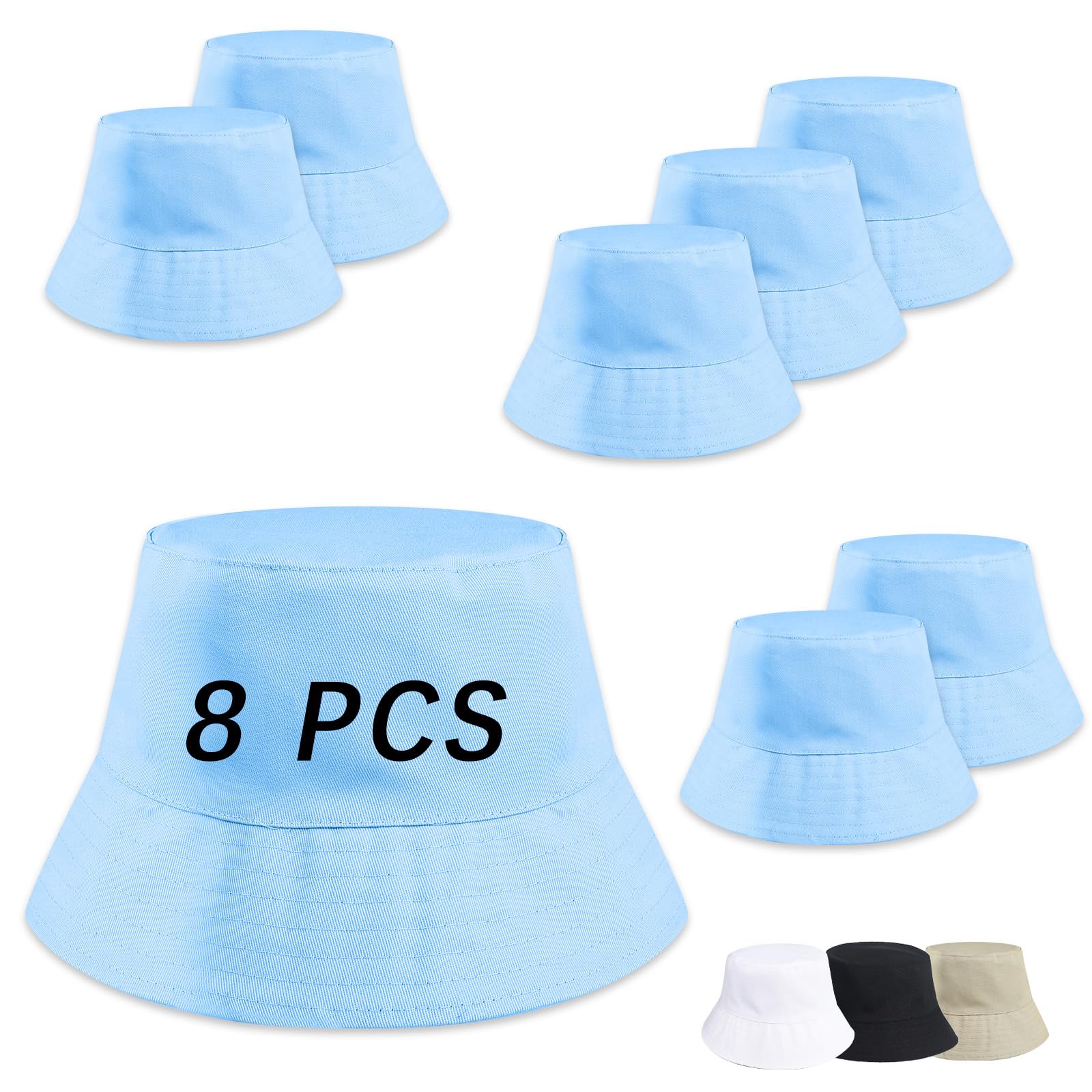 DASSNANE Sublimated Bucket Hats Bulk Solid Color DIY Blank Hat Bucket Hats for Men, Women and Adults