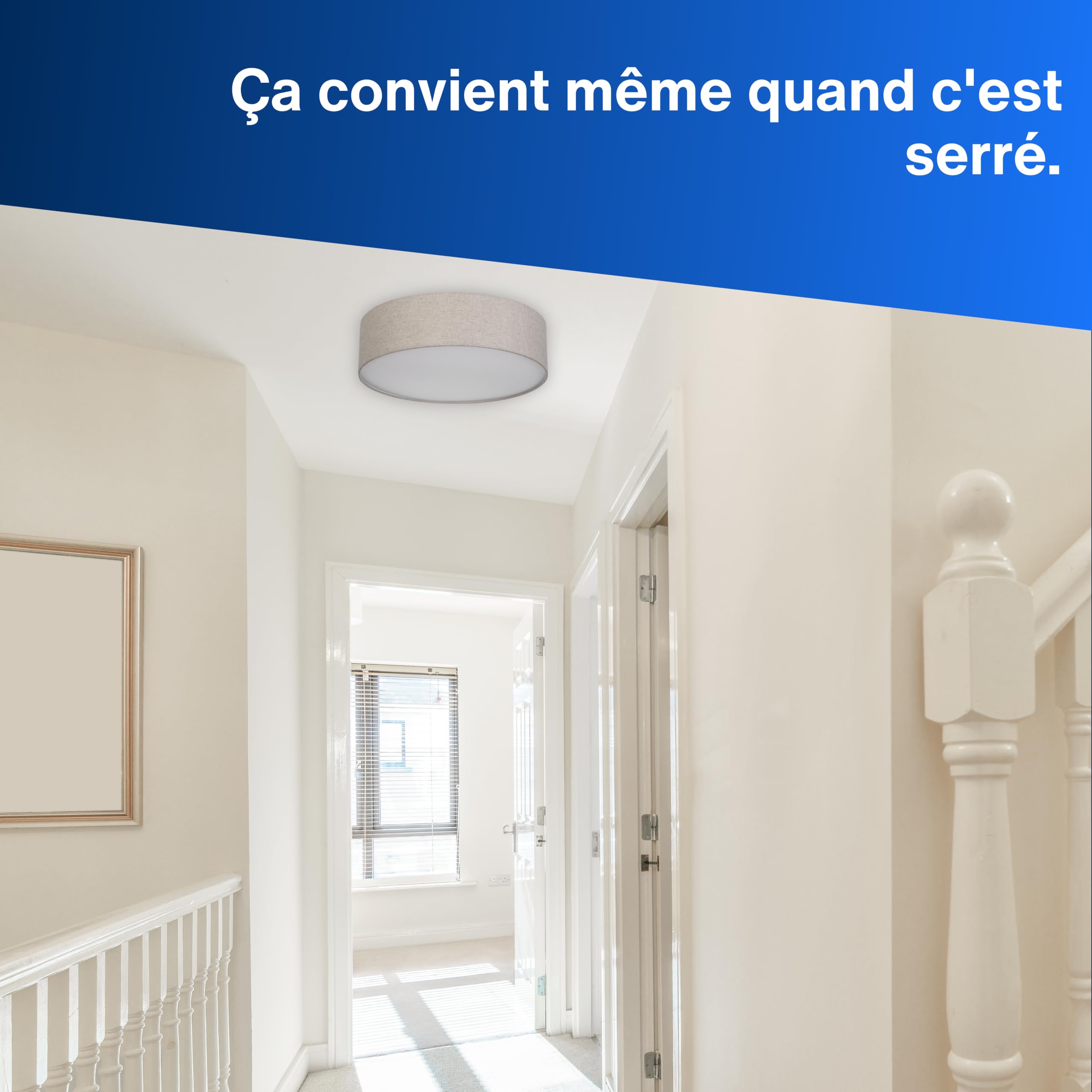 REV Plafonier - 50cm, rond, avec abat-jour en tissu, taupe