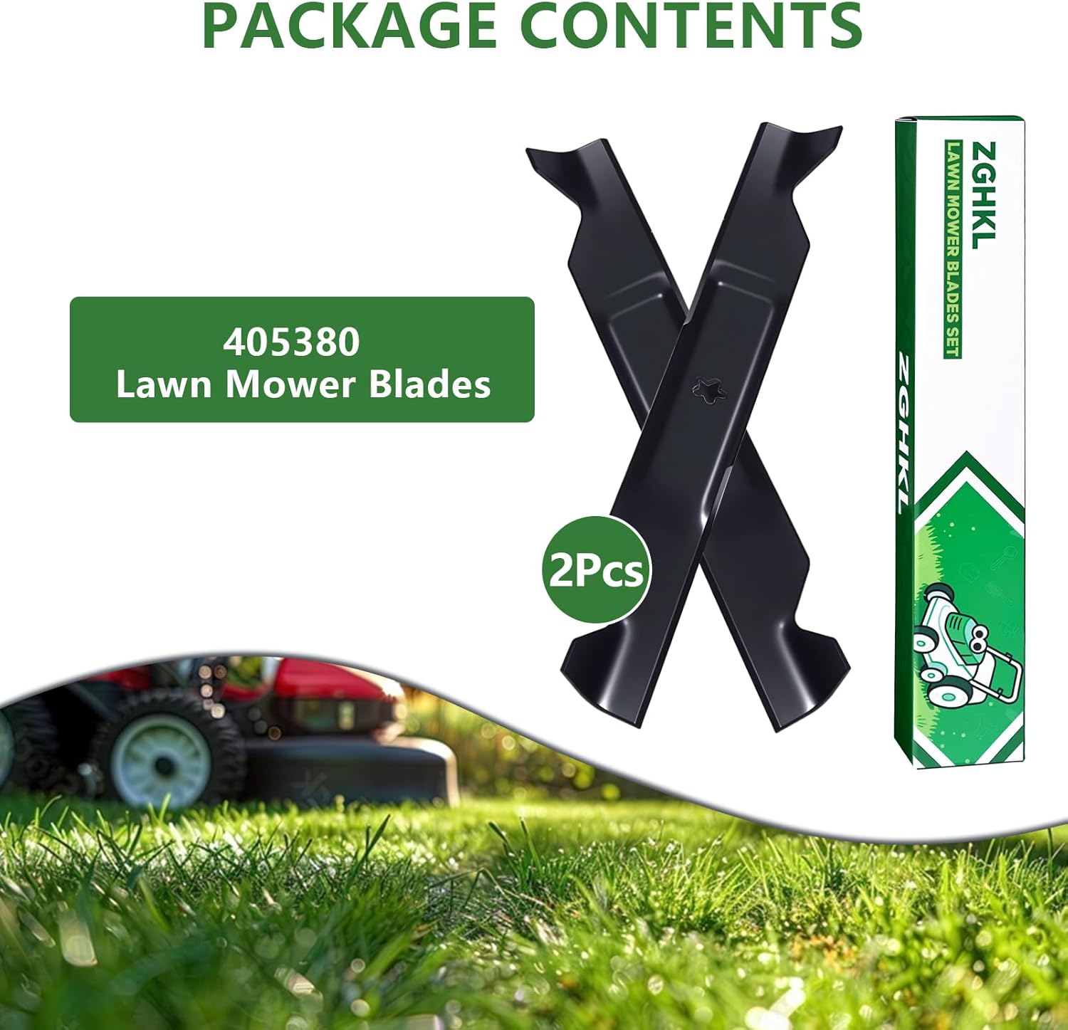 405380 532405380 Lawn Mower Blades for Husqvarna Craftsman 46 Inch Deck Medium Lift Blades Riding Mower Replacement for 594892801 532403107 YTH22V46 CMXGZAM110147 PP21011 2Pack