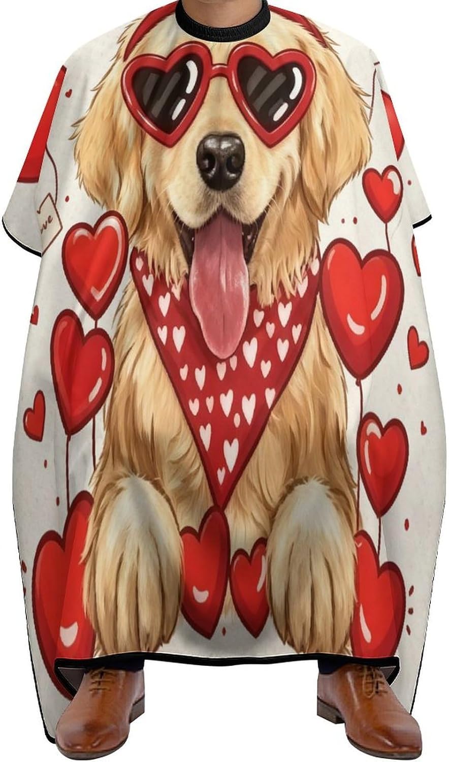 Cute Dog Hair Stylist Apron Waterproof Barber Cape | Hair Cutting Cape Lightweight for Men and Women with Adjustable Snap Closure,Soft,Durable,for Barber and Home 56.7*66.9 Inch