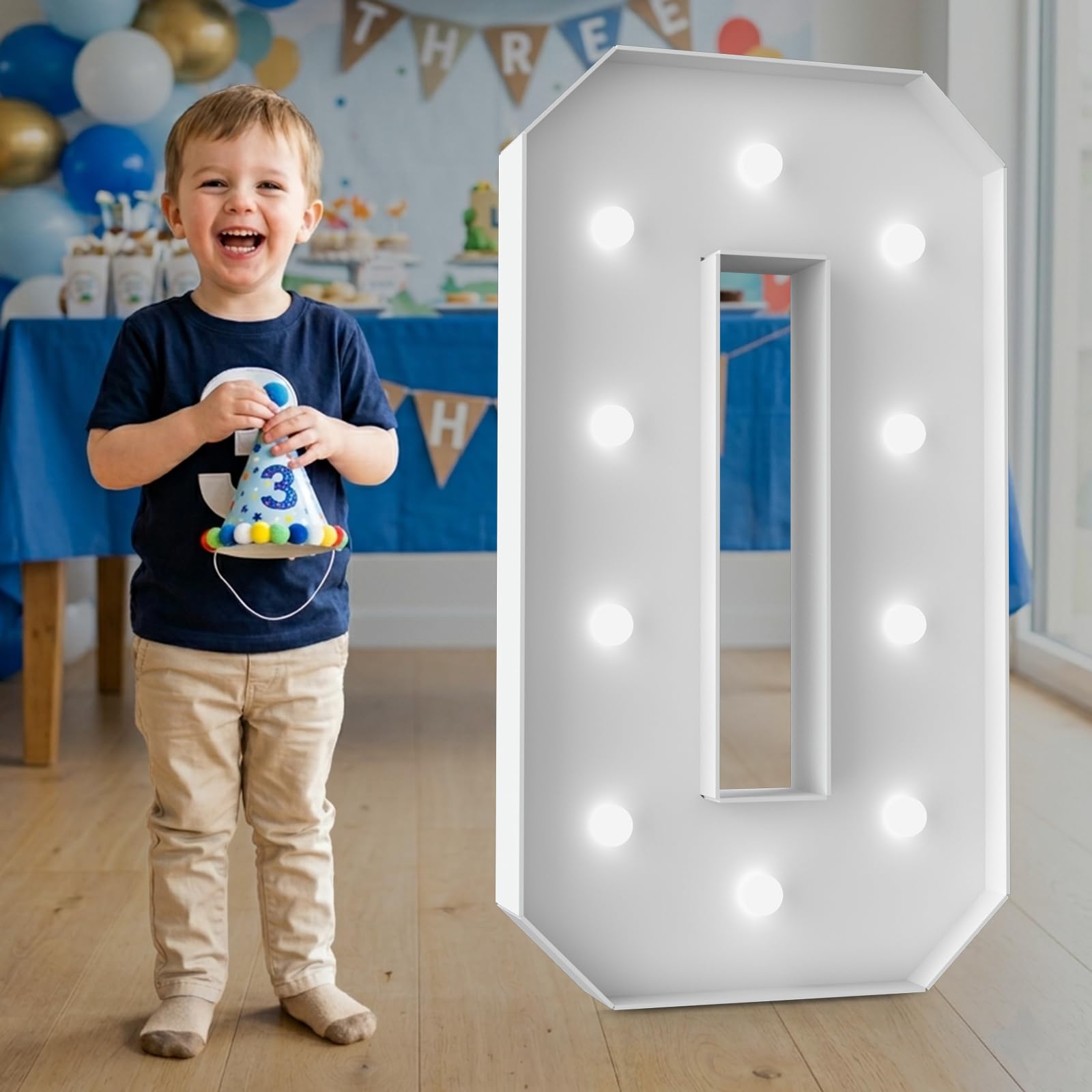 3FT Marquee Light Up Number - Marquee Numbers 3 Feet Tall, Large Led Sign For Baby Shower,Party,Birthday Decorations,Graduation,Prom(Number 0)