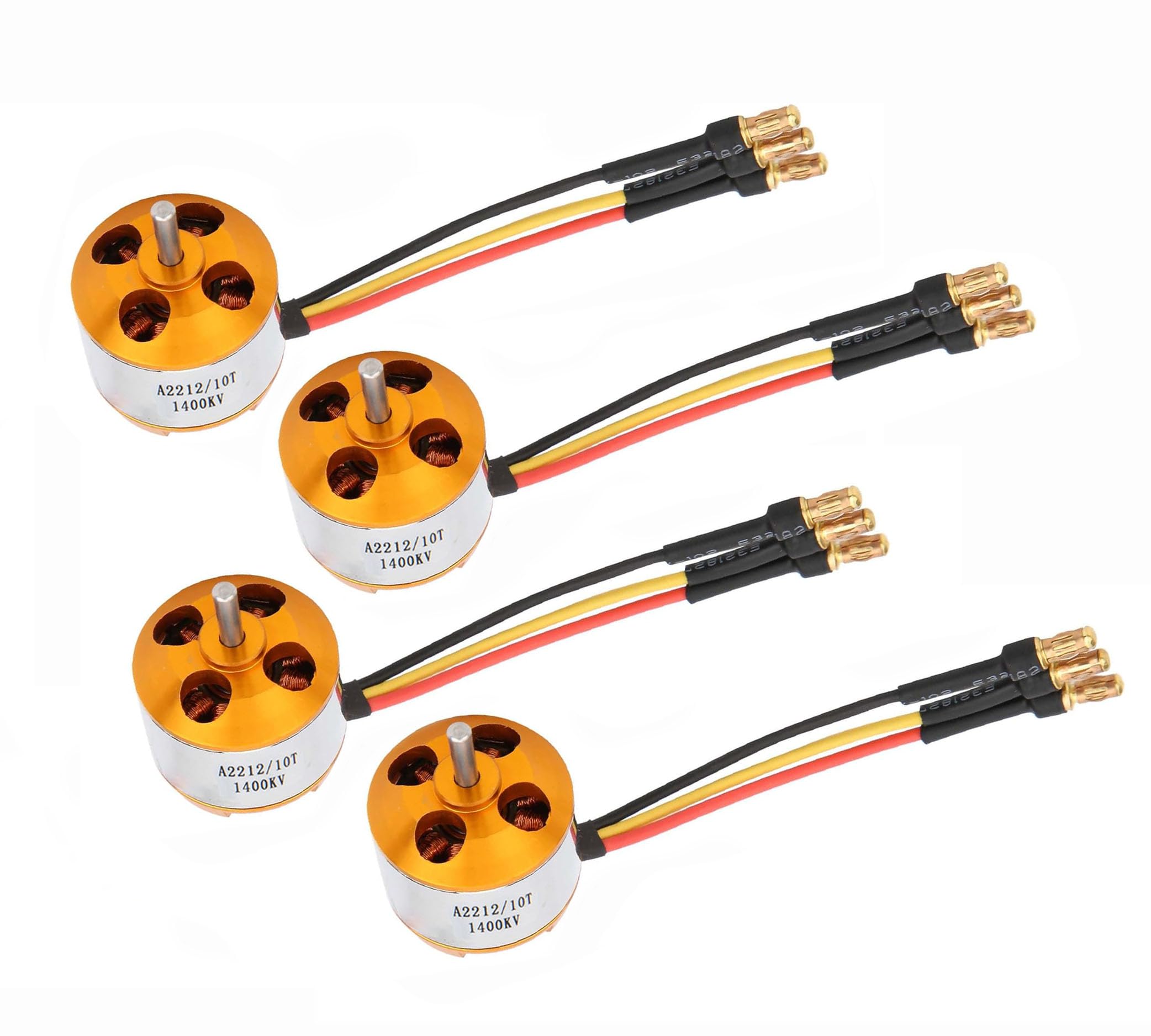 A2212 1400KV Motor Outrunner sin escobillas 10T Controlador de motor sin escobillas de alta potencia para aviones RC/Multicopter 4/6 ejes Quadcopter (4 piezas)