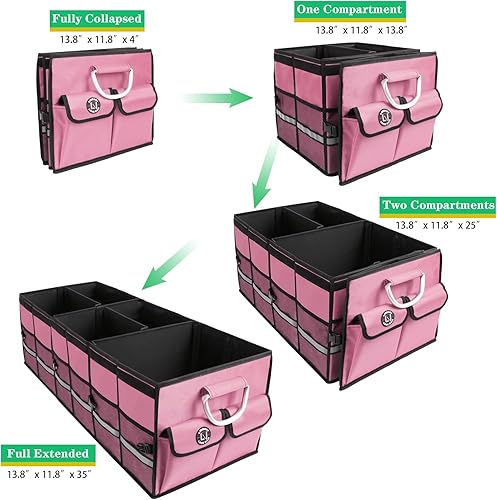 Miniatura 11 de Organizador de maletero, organizador de carga, almacenamiento de maletero, impermeable, plegable, duradero, múltiples compartimentos