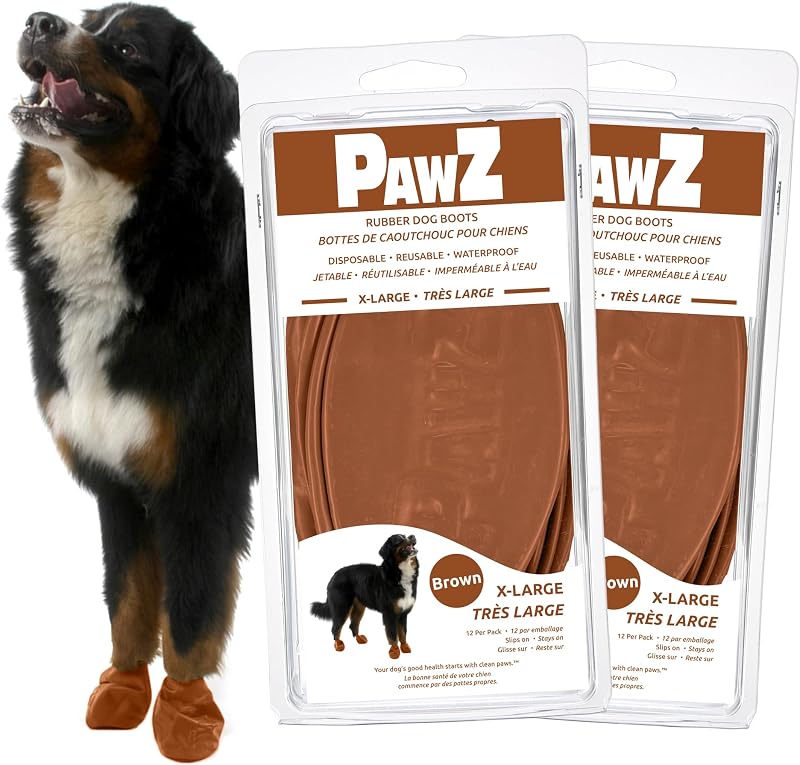 Protetores de Patas para Cães em Borracha Natural, Impermeáveis e Flexíveis PawZ PAW000255U, Pacote com 24