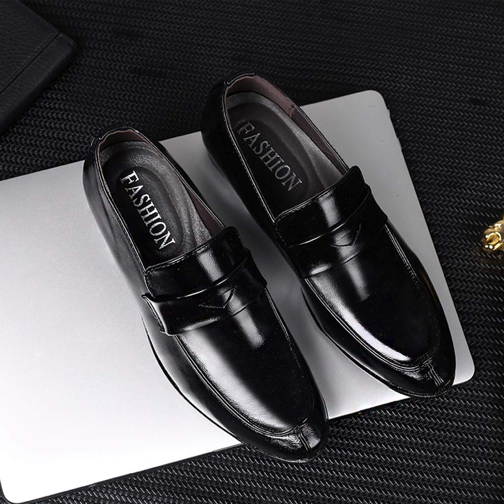 Mocasines de piel sintética para hombre, anchos, formales, zapatos de vestir, zapatos de traje, zapatos de punta puntiaguda, zapatos de negocios, suela baja, mocasines suaves y cómodos para uso diario