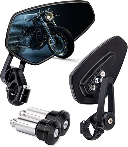 Espejos de extremo de barra de motocicleta compatibles con Honda GROM MSX125 Kawasaki Z650 Z125 Z900 Z750 SV650 Yamaha MT-07 MT-03 MT-09 MT-10 FZ09