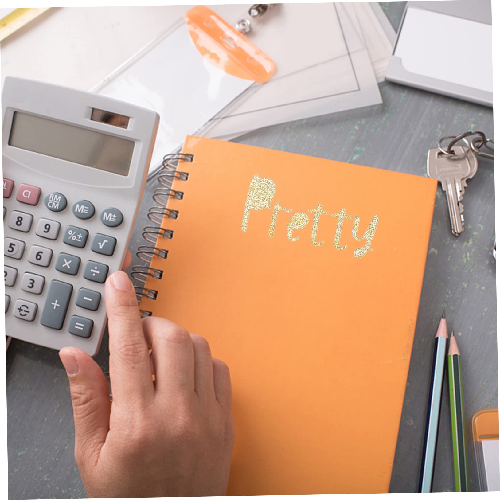 Parliky 5Pcs Glitter Letters and Numbers Stickers Self Adhesive Decorative Decals for DIY Crafts for Creating Study Atmosphere and Learning Alphabets