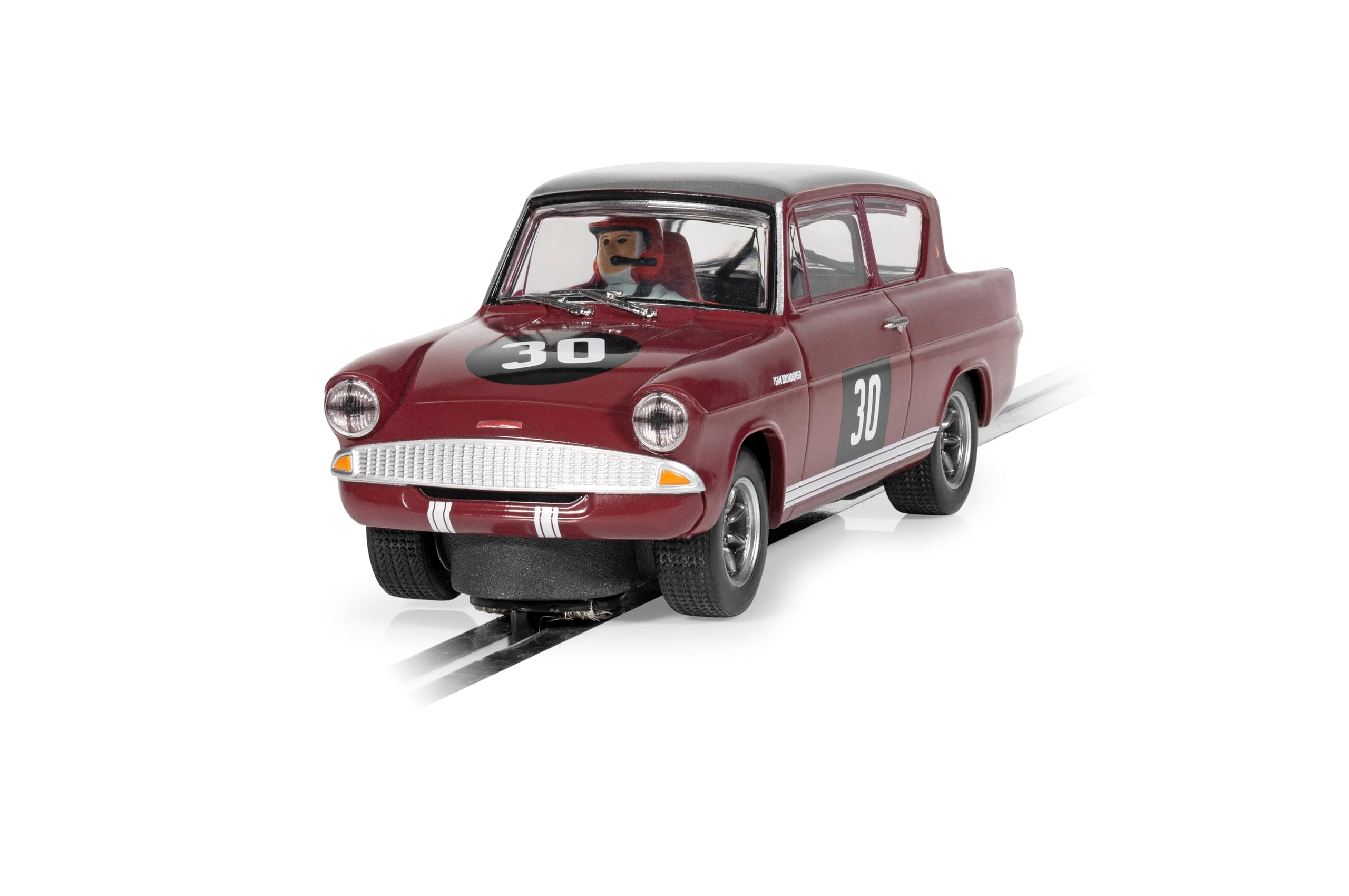 Scalextric C4546 Slot-Cars Ford Anglia 105E-Broadspeed, Marrone