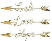 Vista 1 de Remenna Letrero de metal para decoración de pared, diseño de palabras en 3D, para sala de estar, comedor, dormitorio, casa de campo (dorado)