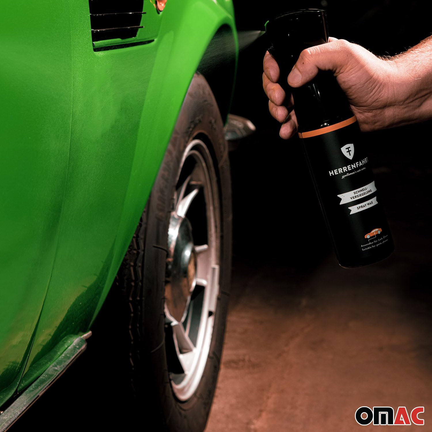 OMAC Quick Detailing & Wax Finish Spray Dry Cleaning Cloth Kit Car Care Set Gift Box