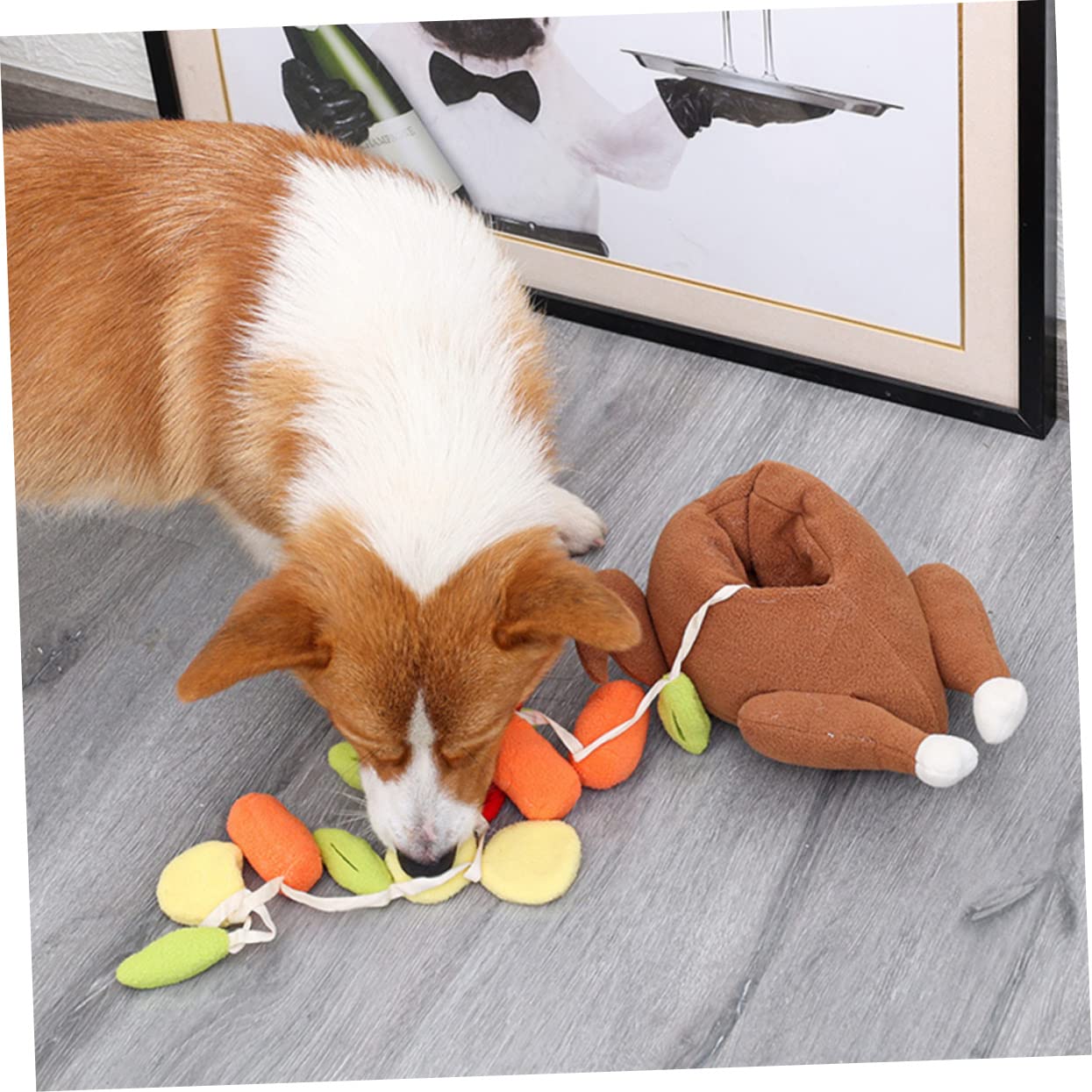 minkissy 3pièces Jouet Interactif pour Chien Jouet à Mastiquer Peluche Design Dinde pour Et Entraînement des Animaux De Compagnie
