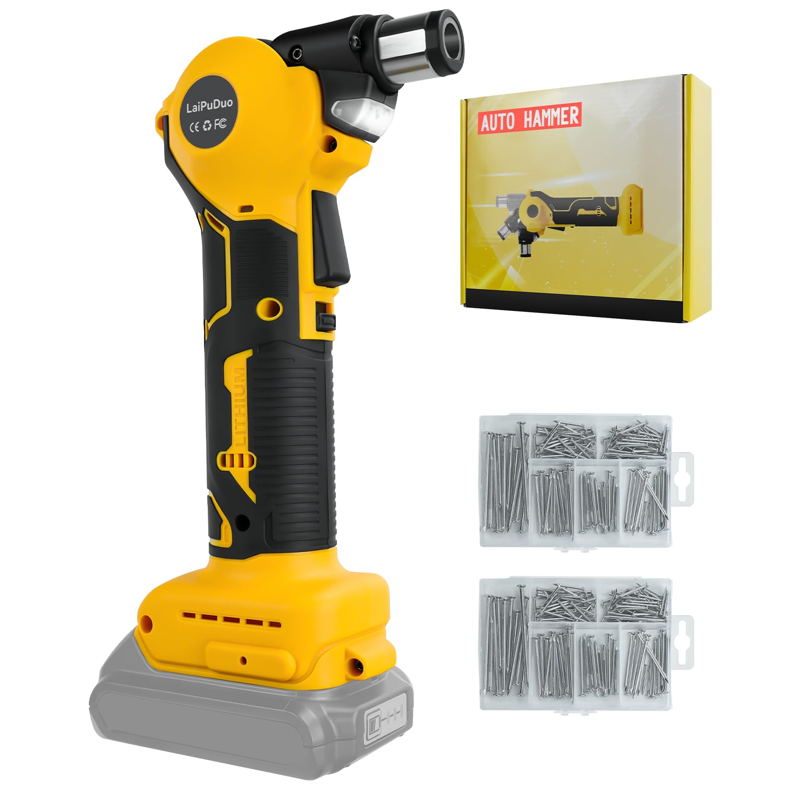 Cordless Palm Nailer for Dewalt 20V Battery, 20000RPM Power