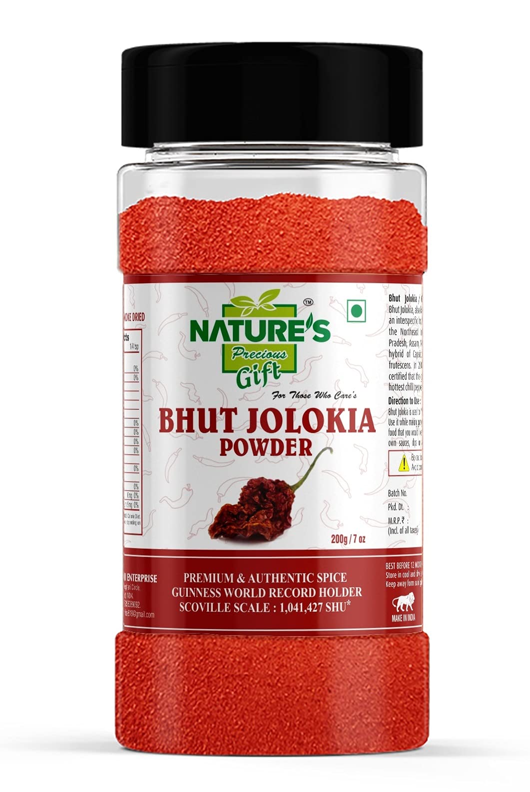 NATURES Precious Gift Bhut Jolokia/Ghost Pepper Chilli Powder - 200g / 7 Oz Spice Jar (B098X5HMFC) Amazon Price History, Amazon Price Tracker
