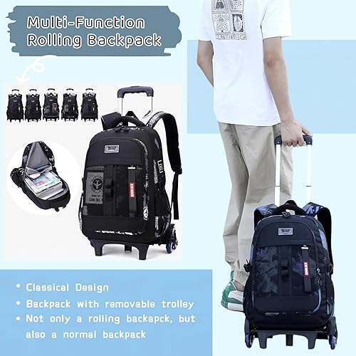 Miniatura 2 de Mochilas con ruedas para niños y escuelas primarias, mochilas con ruedas, A-6 Ruedas-avión, Mochilas Daypack