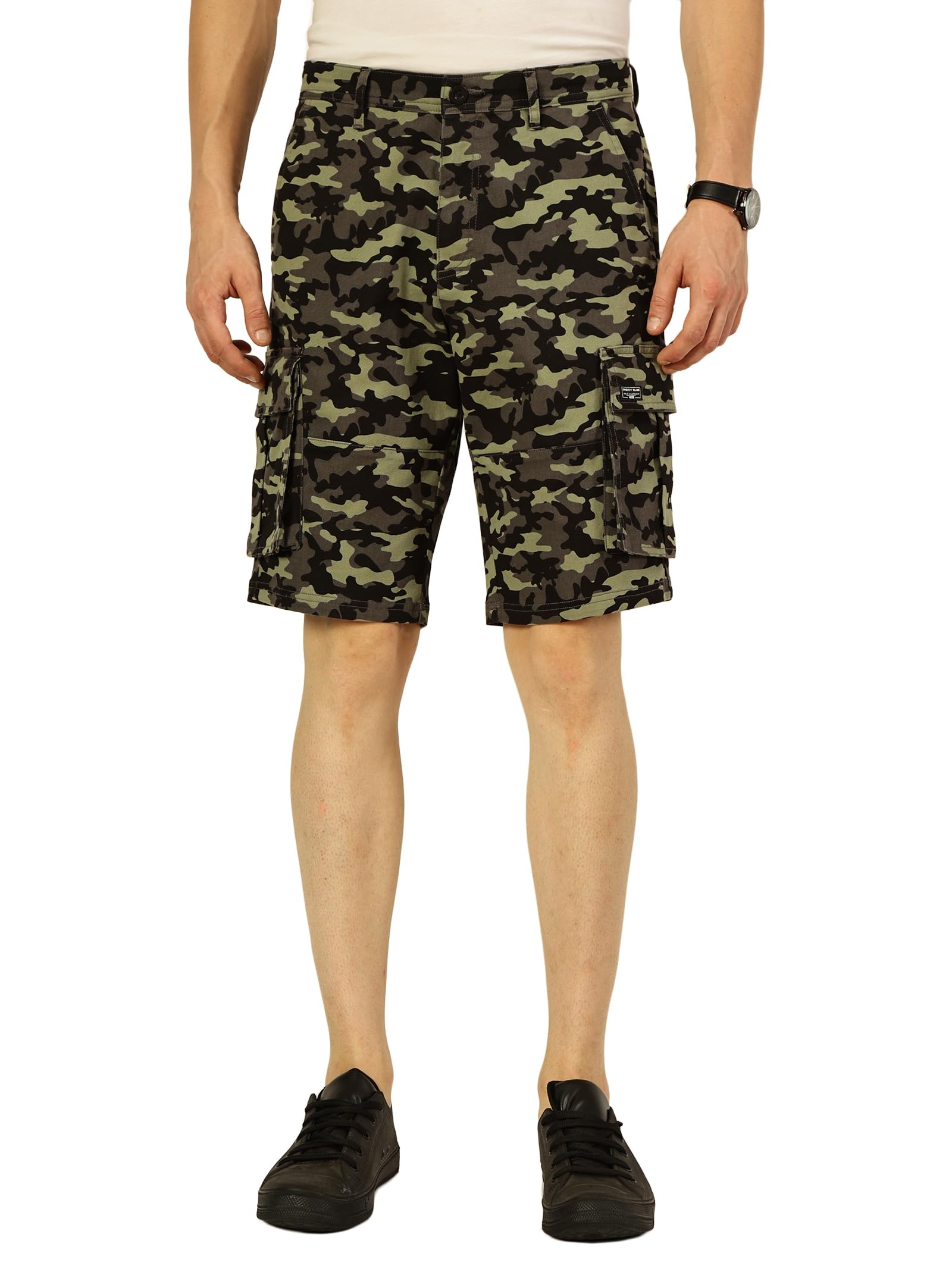 Men's | Camo Print | 5 Pocket | Above Knee | | Mid Rise | Regular Fit | 100% Cotton | Button Waist | Cargo Shorts-image-12
