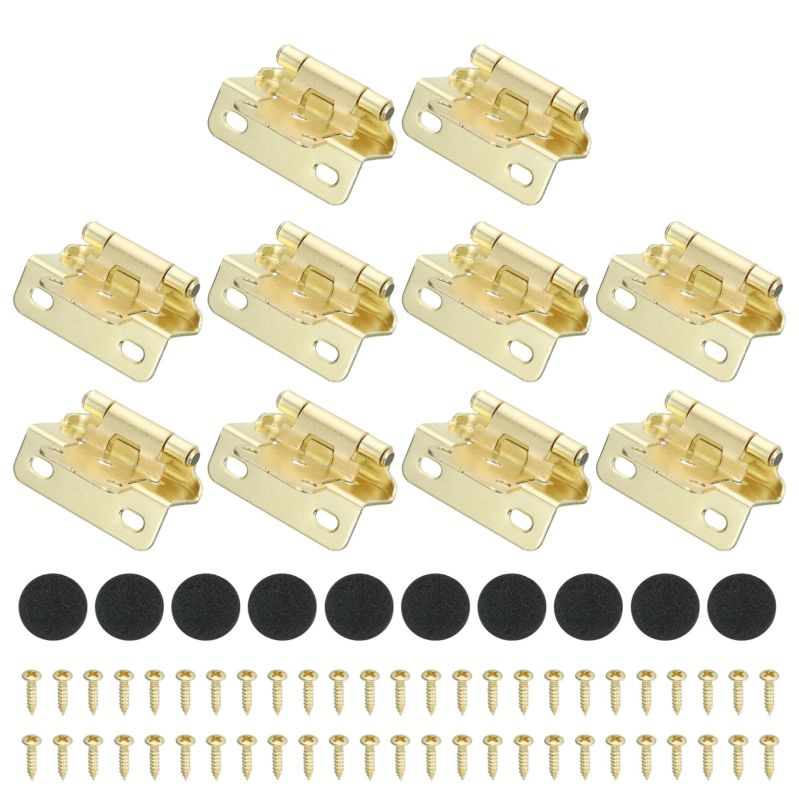 PATIKIL Self-Closing Cabinet Hinges Semi-Overlay 1/2 Inch