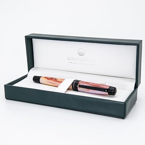 Vista 14 de Monteverde Prima Pluma Estilográfica Red Swirl - Omniflex Rojo espiral