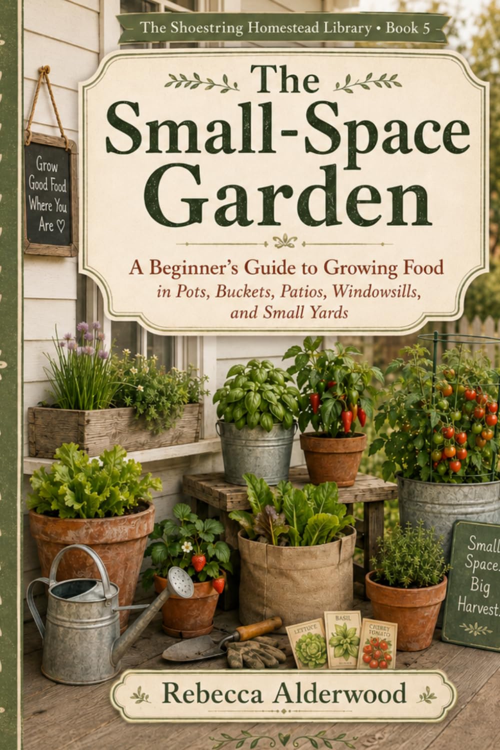 The Small Space Garden: A Beginner’s Guide to Growing Food in Pots, Buckets, Patios, Windowsills, and Small Yards (The Shoestring Homestead Library)
