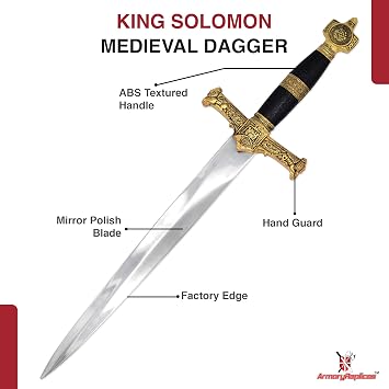 Armory ReplicasTM - King Solomon Medieval Crusader Daggers - Perfect for Reenactment