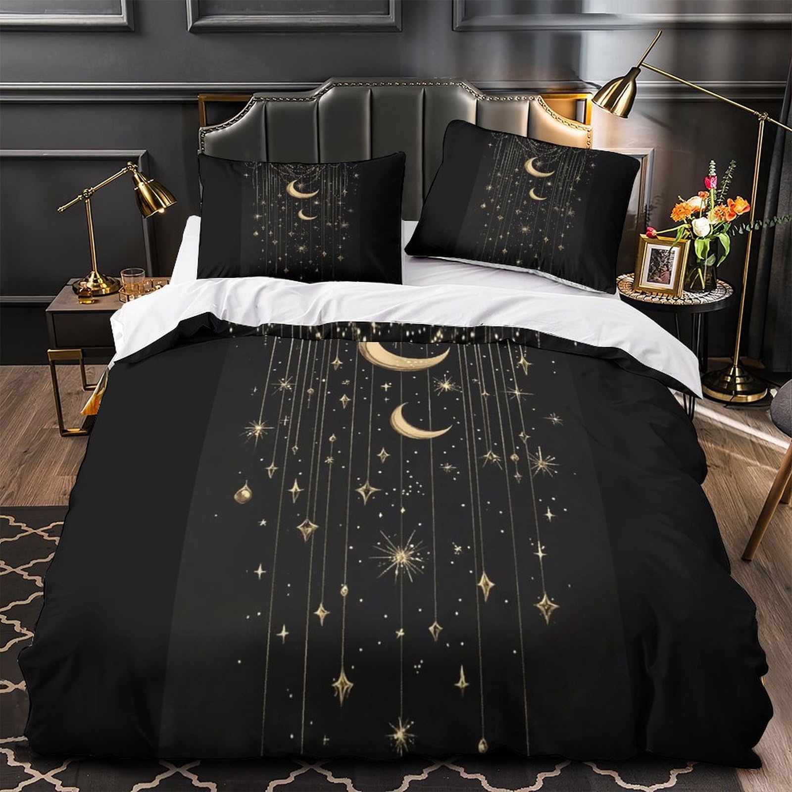 Parure de lit microfibre géométrique 260x220 cm avec housse de couette 3D super king pour ado